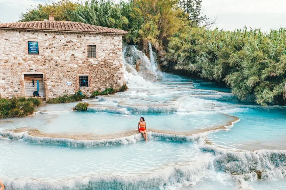 Vista delle terme di Follonica immerse nella natura della Maremma.